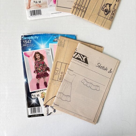 Simplicity Girl Sewing Patterns Lot 2 Size 4 6 8 Dress Leggings Top Doll New - Picture 8 of 8